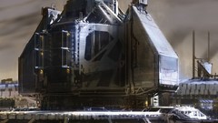 Science fiction halo cityscapes concept art artwork video games 