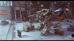 Science fiction illustrations mecha karanak