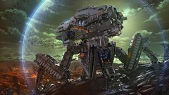 Science fiction illustrations mecha karanak