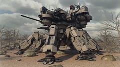 Science fiction mecha deserts