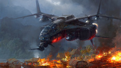 Science futuristic fire artwork