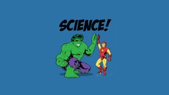 Science Iron Man blue background funny Simple Background Hulk 