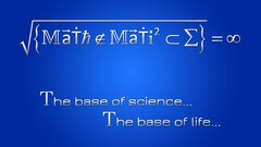 Science mathematics Symbols blue quote blue background gradient