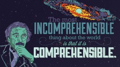 Science Typography Scientists Albert Einstein outer space 