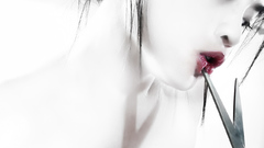 Scissors girl white color