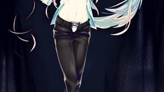 Scissors pink hair long hair anime girls vocaloid megurine luka 