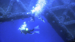 Scuba diving underwater