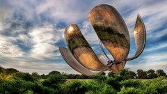 sculpture clouds construction landscape sky Plants outdoors