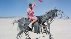 Sculpture Horses girl sand