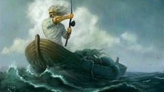 Sea abstract advertisement artwork pinups