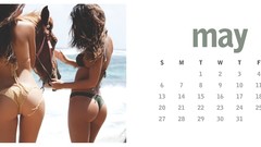 Sea Animals woman ass Horses Calendar brunettes bikini girls 