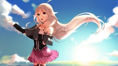 Sea Anime Beaches anime girls uniforms vocaloid bare shoulders 