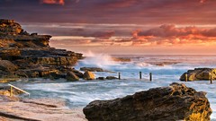 Sea Australia Sydney rocks Beaches waves