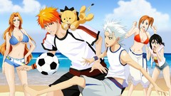 Sea balls Anime Beaches anime girls fan art soccer bleach 