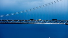 Sea Birds ships Bridges architecture skies minimalistic