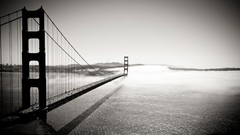 Sea black and white San Francisco Bridges golden gate bridge