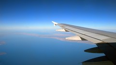 Sea blue Aircraft air travel skies