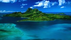 Sea blue clouds Island beautiful