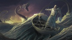 Sea Boats gods creatures thor mythology fantasy art