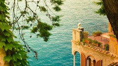 Sea branches balcony Italy architecture arches