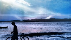 Sea children Bicycles aurora borealis