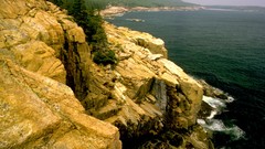Sea cliffs USA national park forests acadia