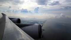 Sea clouds Aircraft land flying