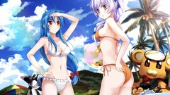 Sea clouds Anime Full Metal Panic! Beaches blue hair anime 