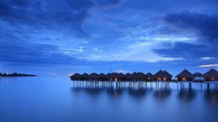Sea clouds Malaysia huts skies