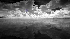 Sea clouds ocean black and white grain skies surreal grainy