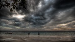 Sea clouds ocean ships Beaches shore HDR Photography skylines