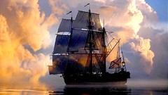 Sea clouds sail mist