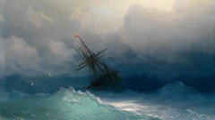 Sea clouds ships storm paintings sinking ships sail ship