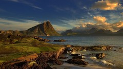 Sea clouds sky land coast Earth