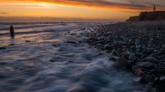 Sea coast pebble beach