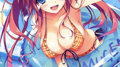 Sea crabs Beaches anime girls blue eyes tomose shunsaku 