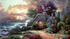 Sea dawn paintings Thomas Kinkade