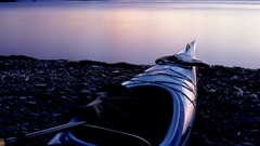 Sea evening Mexico California canoe