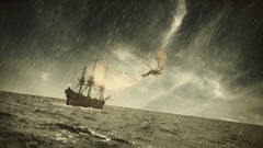 Sea fire rain Lightning ships Dragons