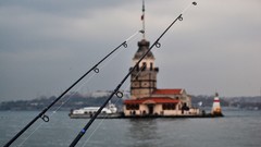 Sea fishing Istanbul buildings