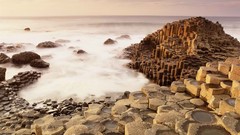 Sea fog rocks Giant's Causeway Ulster