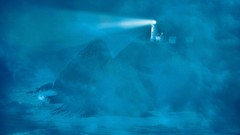 Sea fog rough lighthouses