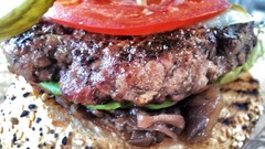 Sea food tomatoes hamburgers