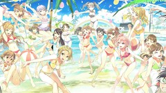 Sea glasses Beaches anime girls idolmaster futaba anzu 