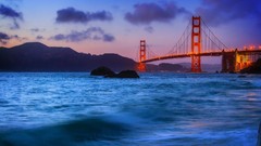 Sea golden gate bridge cityscapes