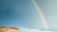 Sea grass cliffs rainbows