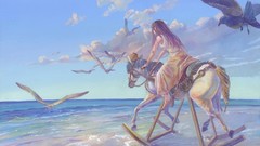 Sea Horses Beaches seagulls artwork toys (children) rocking 