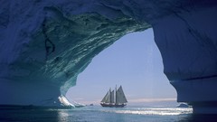 Sea ice Boats Greenland icebergs