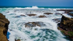 Sea Indonesia rocks waves