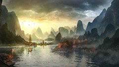 Sea lagoon temple Monastery lakes Jonasdero